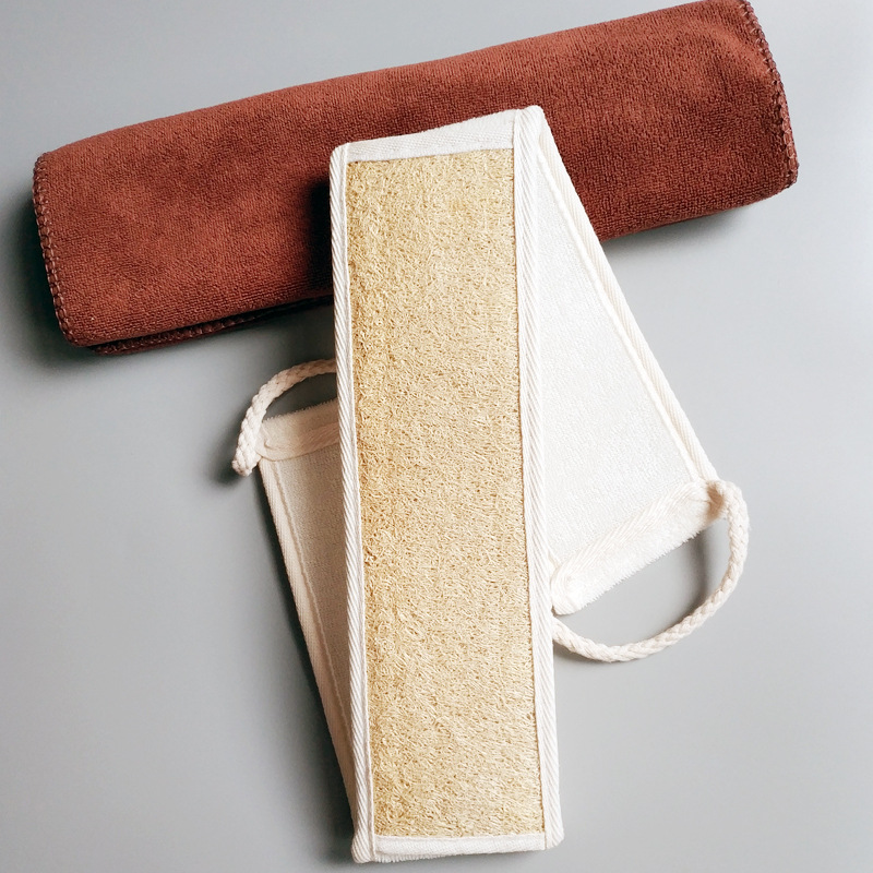 Factory wholesale natural loofah sponge old dry tendon loofah Luo bath towel back exfoliating bath towel back bath towel