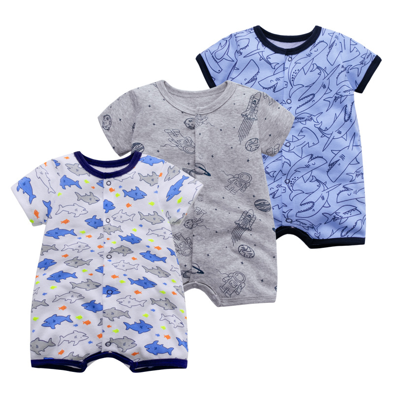 Factory wholesale baby jumpsuit cotton baby clothes cotton short sleeve climbing clothes baby children's clothing summer pajamas