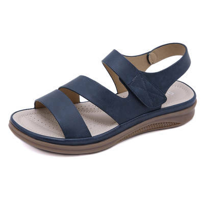 New 2024 European and American sandals women cross-border casual light size retro wedge comfortable sandals a generation of hair