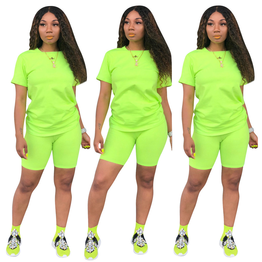 2024 New European and American suit Amazon Cross-border Solid Color Sports suit Hot Selling Simple Fresh Pieces Fashion