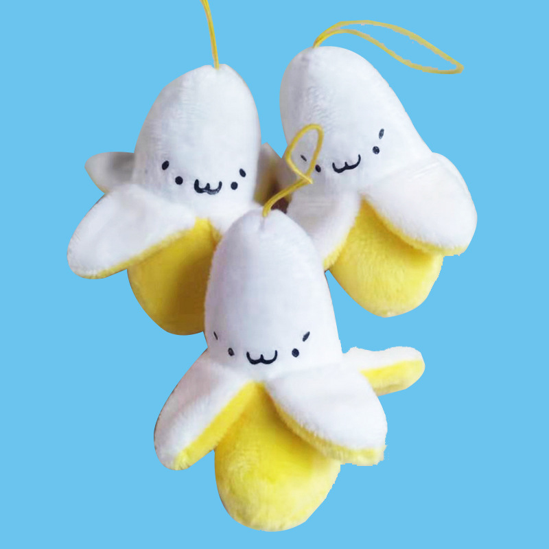 Wholesale fried chicken cute Banana King skinned banana doll plush key schoolbag pendant small banana mobile phone pendant