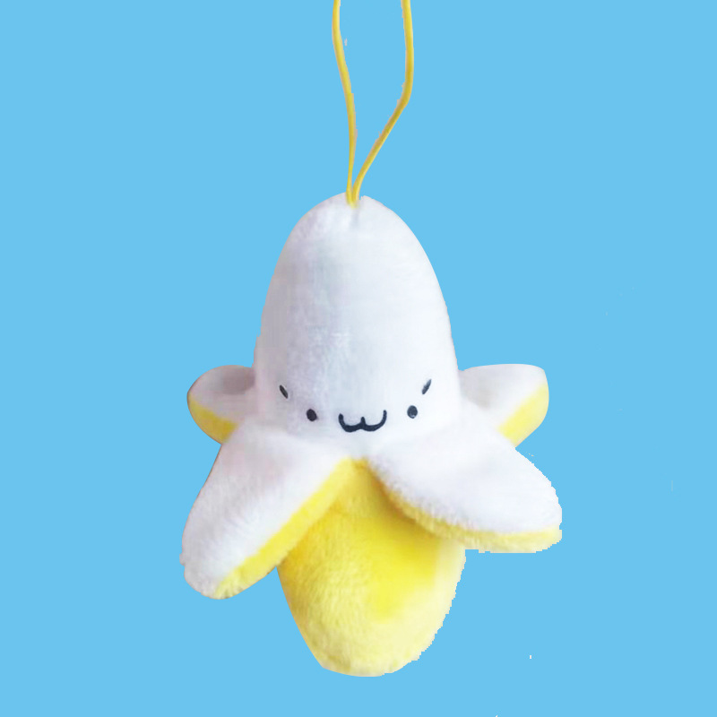 Wholesale fried chicken cute Banana King skinned banana doll plush key schoolbag pendant small banana mobile phone pendant