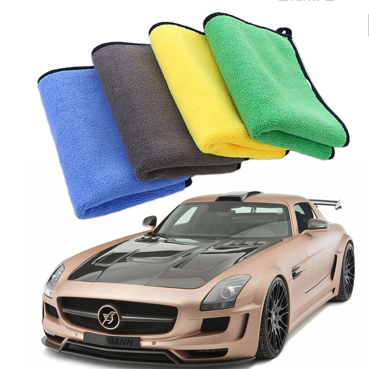 Coral fleece car towel thickened large 60*160 double-sided composite towel absorbent car interior cloth car wash towel