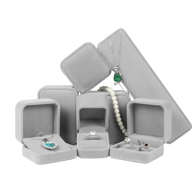 Ins Flannel Ring Box High-end Jewelry Jewelry Box Earrings Pendant Jewelry Packaging Box Necklace Box Bracelet Box