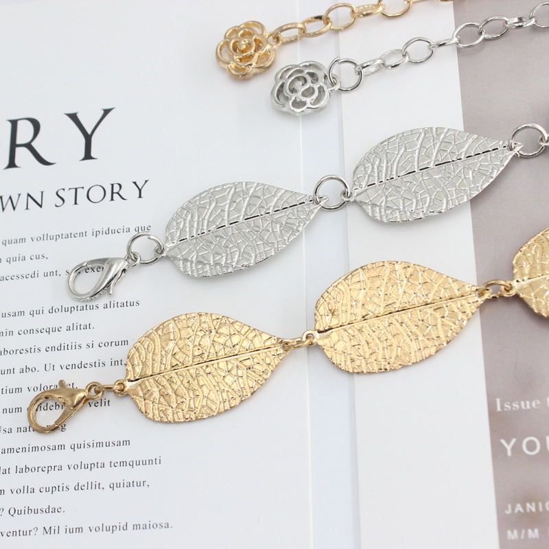 dress waist chain ladies metal leaf hook chain simple decorative thin belt three optional a generation of hair