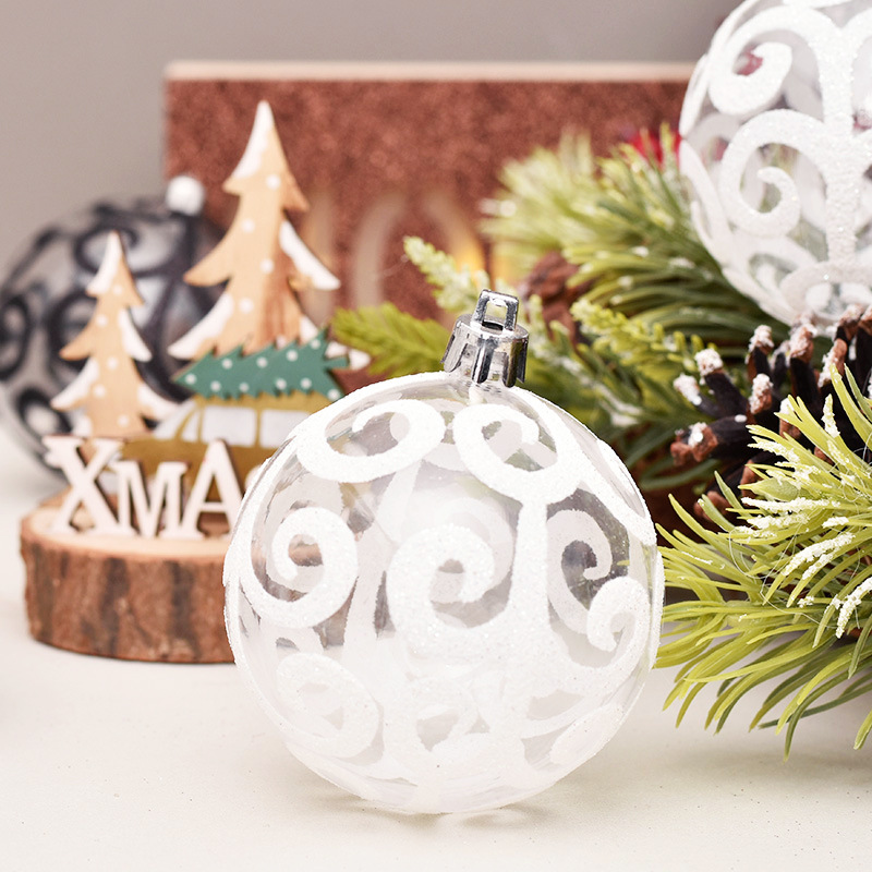 Christmas decorations 8cm/18 painted PET transparent ball Christmas ball Christmas tree pendant