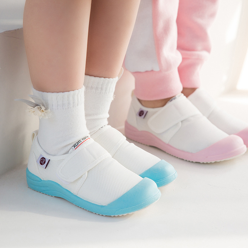 Kindergarten White Shoes Soft-soled Canvas Shoes for Baby Girls Spring and Autumn Breathable Children's Sports Indoor Shoes