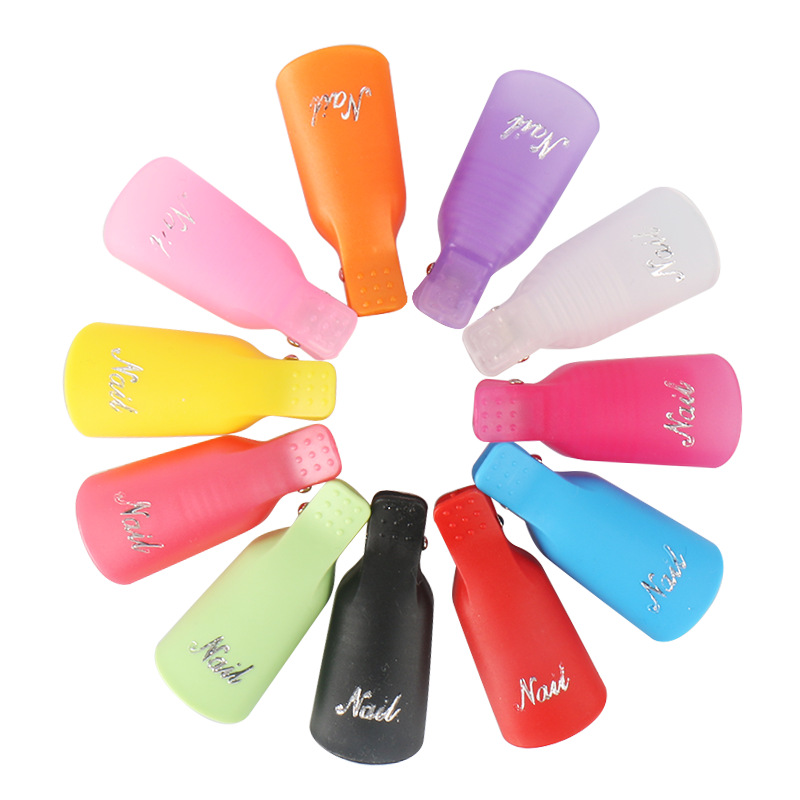Nail art tool nail removal clip instead of tin foil can be used repeatedly nail cover multicolor opp bag 10 pcs/bag