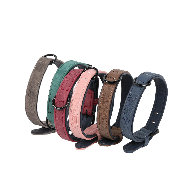 PSM factory direct pet supplies PU leather adjustable collar a variety of dog cat collar a generation of hair