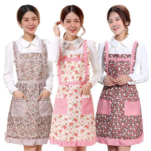 China daughter-in-law apron factory thickened double anti-fouling foreign trade Korean Princess apron wholesale