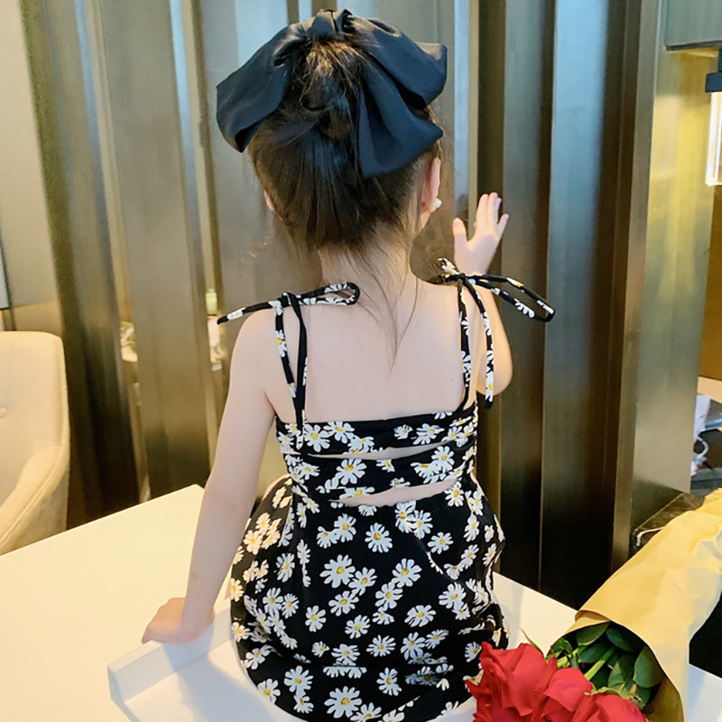 兒童吊帶連衣裙2023夏季新款網紅小雛菊女寶寶韓版洋氣外貿公主裙