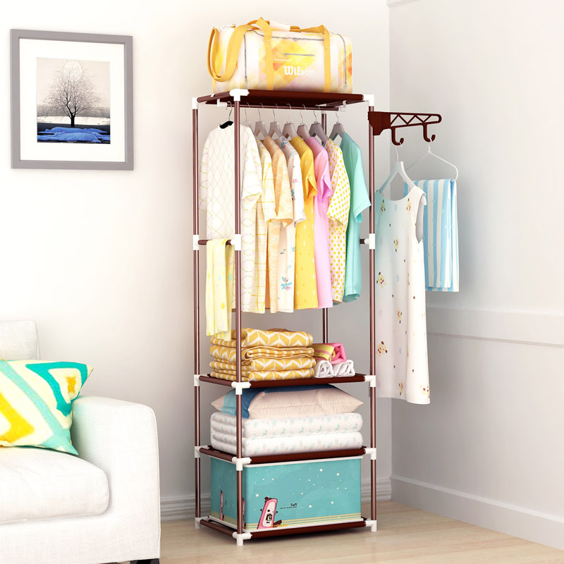 Coat Rack Fashion Simple Simple Clothes Hanger Living Room Wrought Iron Clothes Shelf Floor Hall Storage Bag Rack