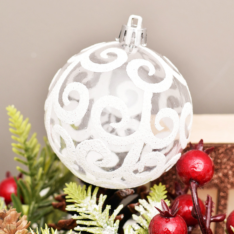 Christmas decorations 8cm/18 painted PET transparent ball Christmas ball Christmas tree pendant