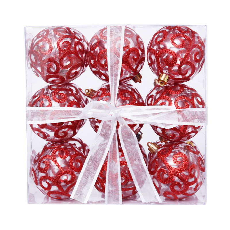 Christmas decorations 8cm/18 painted PET transparent ball Christmas ball Christmas tree pendant