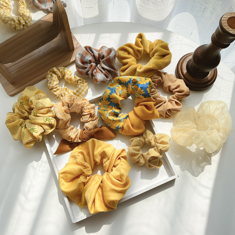 Sweet pig large intestine hair ring female fat sausage hair rope hair band temperament hundred tower high sense hair ring headdress wholesale