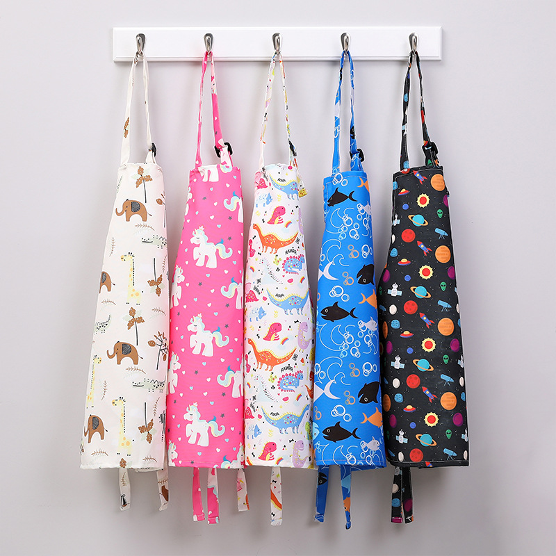High-end printed apron polyester cotton polyester apron canvas embroidery heat transfer children's apron factory wholesale
