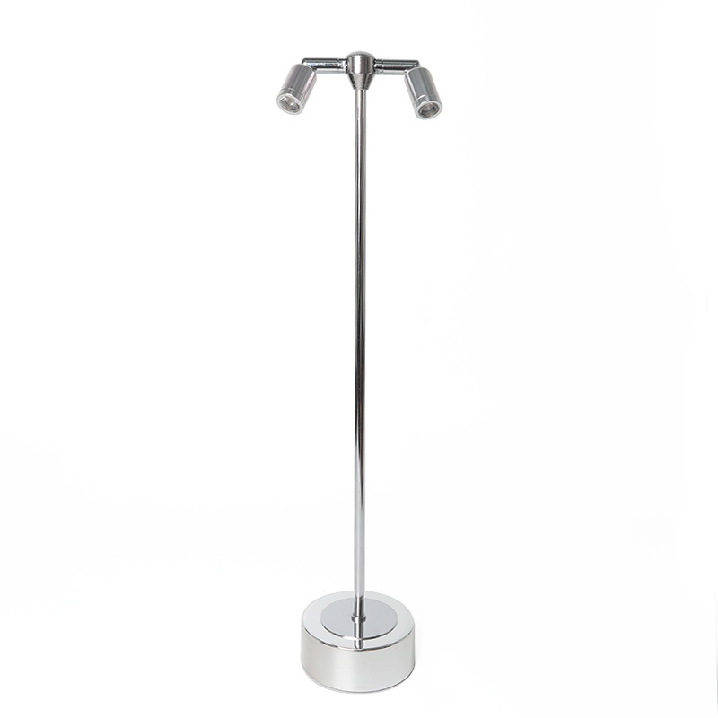 LED Rechargeable Bar Table Lamp Metal High Rod Double Head Spotlight Creative Nightlight Clear Bar Cafe Table Lamp Cross Border