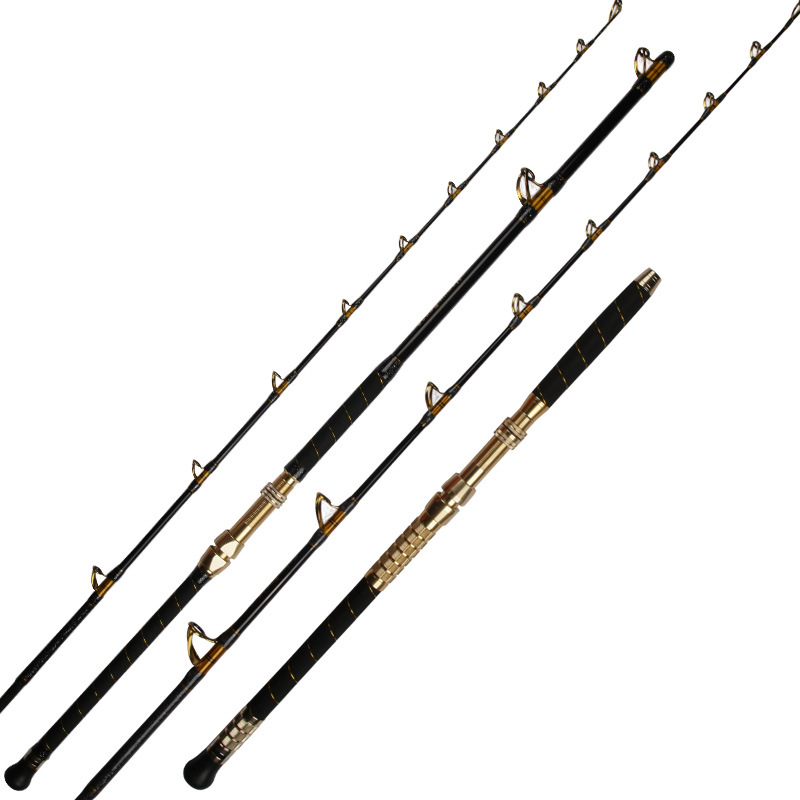 Haoyu deep sea super hard boat fishing rod electric twisted rod manual boat Rod South oil fishing bottom rod knock bottom solid resin big fishing force