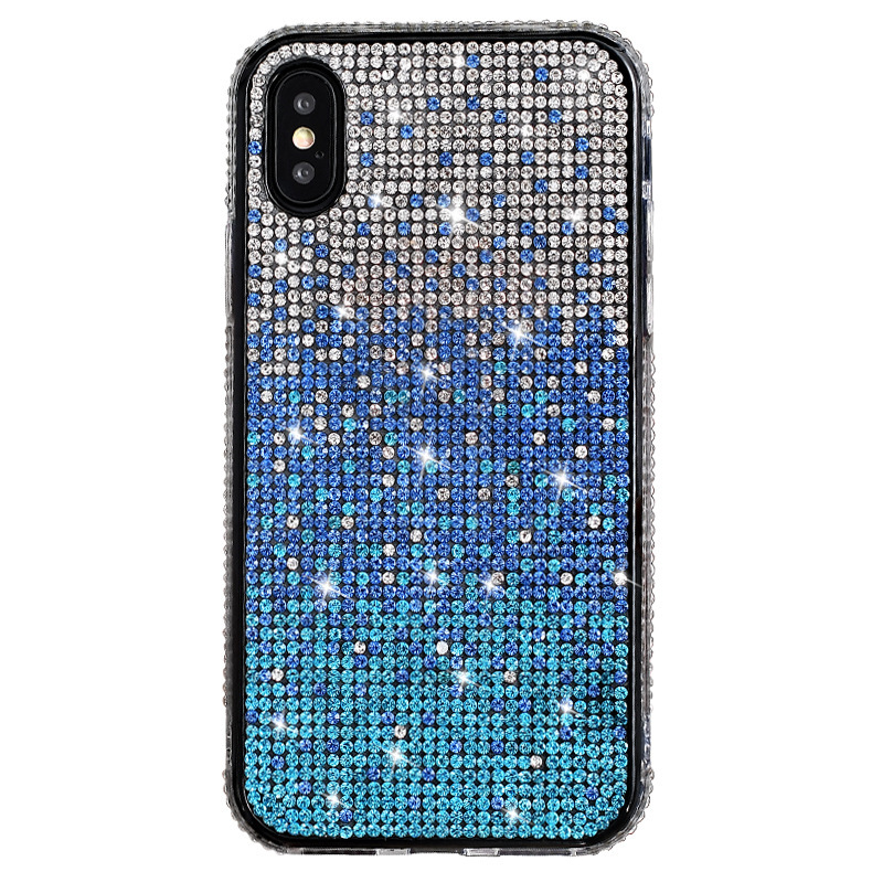 New iphone16 Diamond Gradient Mobile Phone Case for Apple 15Pro Creative Rhinestone Protective Case Fashion Brand