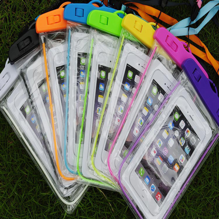 Luminous outdoor sports mobile phone bag sealed transparent beach swimming mobile phone waterproof case luminous mobile phone waterproof bag