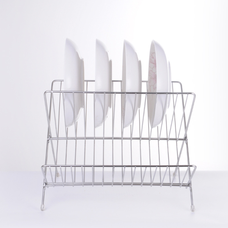 OASISWJ Kitchen Folding X-shaped Drying Rack Ironware Bowl Rack Korean Drying and Storage Rack for Bowls and Plates Factory Wholesale 