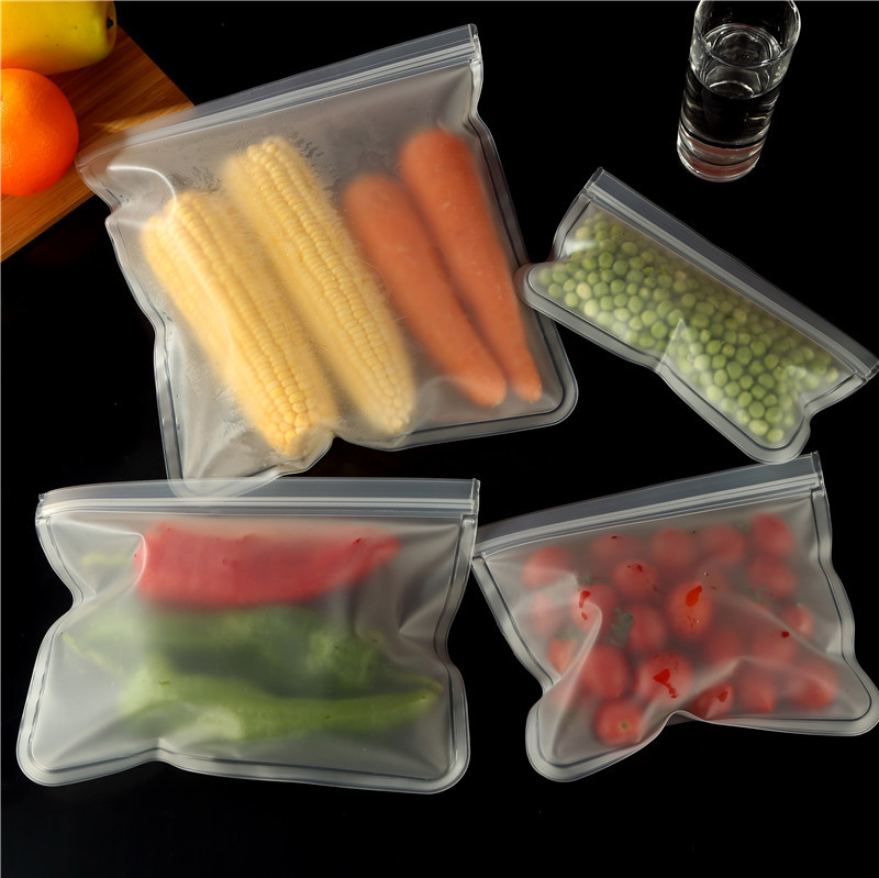 EVA food storage bag three-dimensional PEVA double-track storage fresh-keeping bag refrigerator fruit and vegetable self-sealing bag
