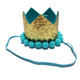 Blue Crown fur ball cap