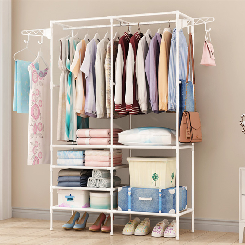 Coat Rack Fashion Simple Simple Clothes Hanger Living Room Wrought Iron Clothes Shelf Floor Hall Storage Bag Rack