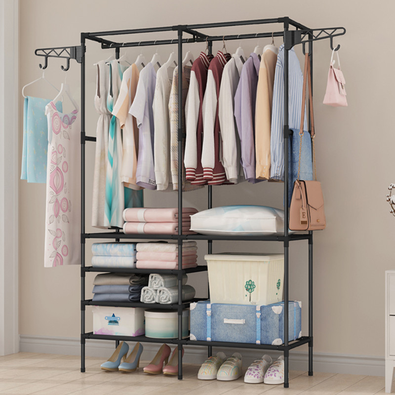 Coat Rack Fashion Simple Simple Clothes Hanger Living Room Wrought Iron Clothes Shelf Floor Hall Storage Bag Rack