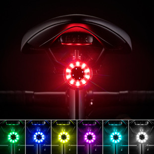 ROCKBROS bicycle tail light Q1 night riding warning light road mountain bike tail light multi-color tail light charging USB