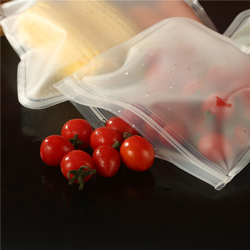 EVA food storage bag three-dimensional PEVA double-track storage fresh-keeping bag refrigerator fruit and vegetable self-sealing bag