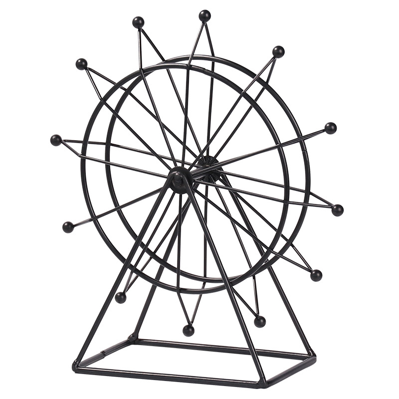 European-style Iron Metal Rotating Ferris Wheel Decoration Office Desktop Living Room Wine Cabinet TV Cabinet Decoration Decoration