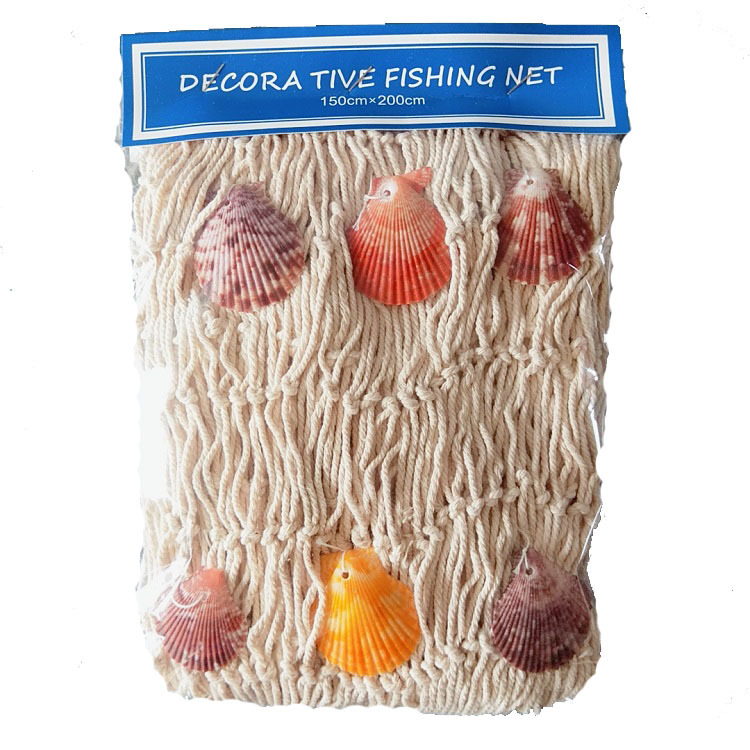 Mediterranean style decorative fishing net background wall hemp rope shell fishing net kindergarten wall decoration wall decoration decorative net