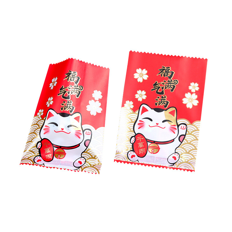 New Snowflake Crisp Packaging Bag Transparent Baking Cartoon Small Cookie Bag Cranberry Cow Crack Bag Wholesale
