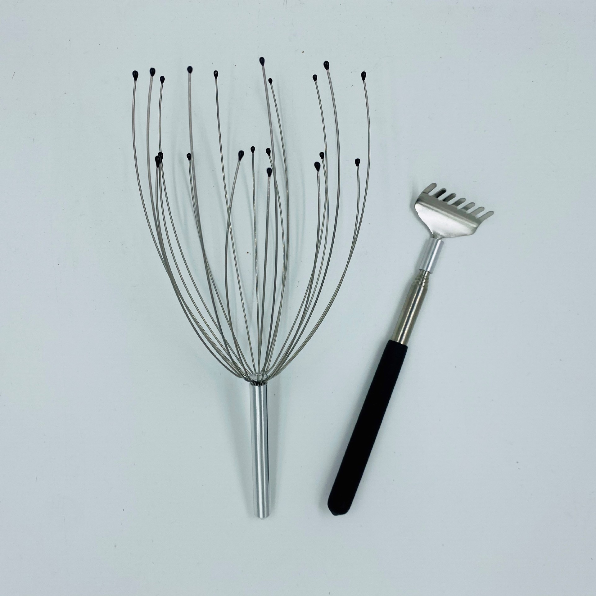 Stainless steel wire head instrument massage claw head massager 20 claw stainless steel telescopic back scratching claw set