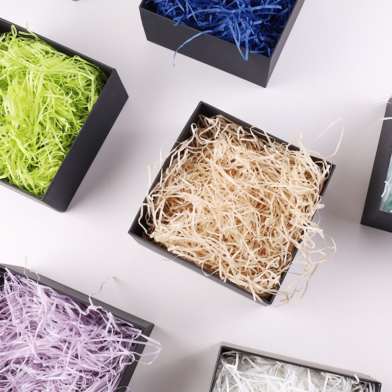 Spot wholesale Lafite grass color shredded paper gift box candy box filler Lafite paper gift box factory direct sales