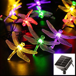 Solar Dragonfly string lights led outdoor courtyard lawn garden lighting decorative lights festive Christmas string lights