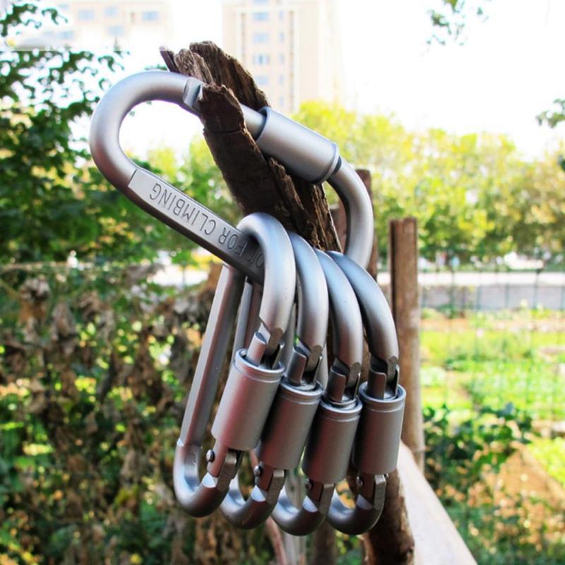 high quality bold 8CM with lock D type mountaineering buckle quick hanging nut buckle hanging buckle aluminum alloy backpack buckle