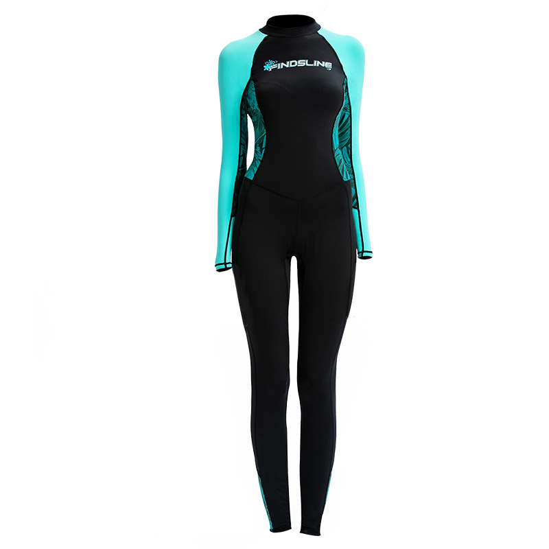 Shui Shang's new ice silk Lycra wetsuit, women's thin quick-drying swimsuit, one-piece waterproof mother's clothing, surfing and sun protection clothing