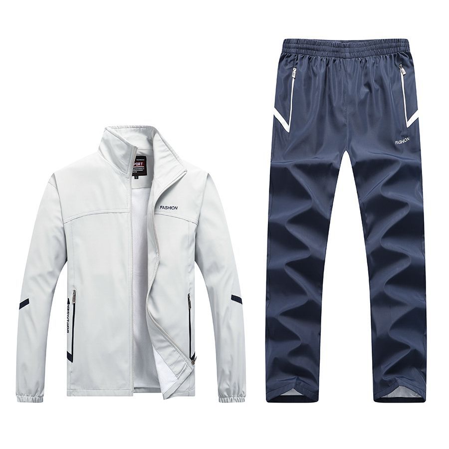 Cross-border delivery 2020 new spring and autumn long-sleeved casual sports suit men's middle-aged and elderly running sportswear dad wear