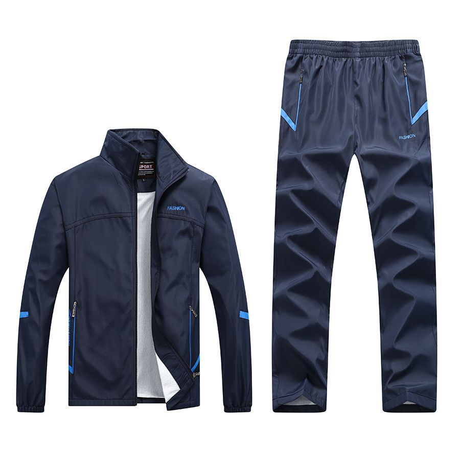Cross-border delivery 2020 new spring and autumn long-sleeved casual sports suit men's middle-aged and elderly running sportswear dad wear