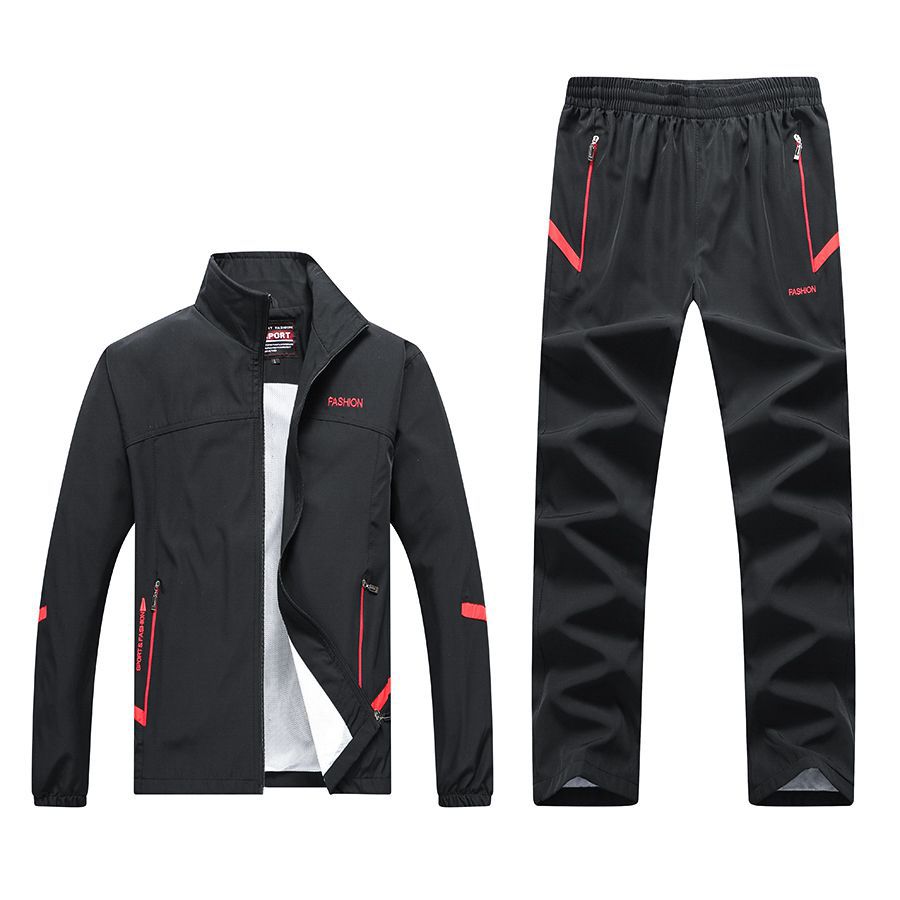 Cross-border delivery 2020 new spring and autumn long-sleeved casual sports suit men's middle-aged and elderly running sportswear dad wear
