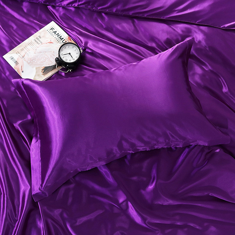 Summer double-sided silk pillowcase Ice Silk pillow towel silk pillowcase plain single double pillowcase factory wholesale