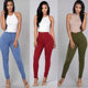 Imitation jeans ladies high waist leggings outside spring large size black pencil pants