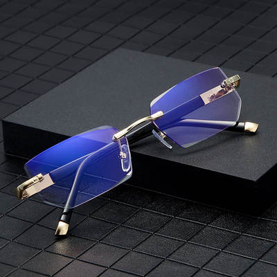 Cut-edge presbyopy anti-Blue-ray glasses stall frameless elderly display young fashion HD new reading glasses