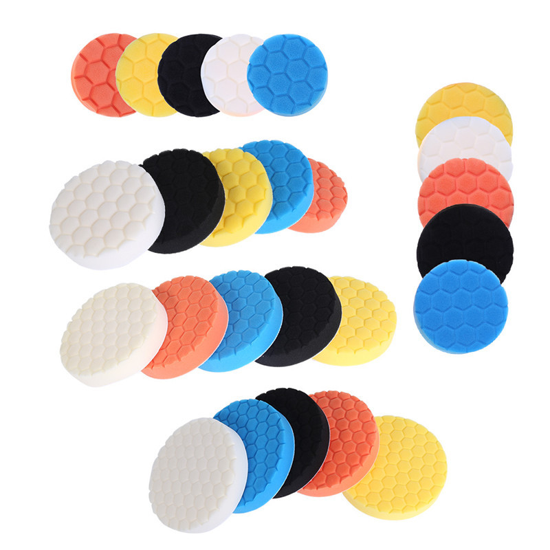 Cross-border car beauty polishing waxing sponge disc set 3/4/5/6/7 inch hexagonal football turtle sponge wheel