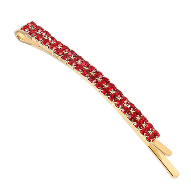 Korean style Internet celebrity double row color hair clip hair accessories female headdress Diamond hairpin girl bangs side clip one-piece delivery
