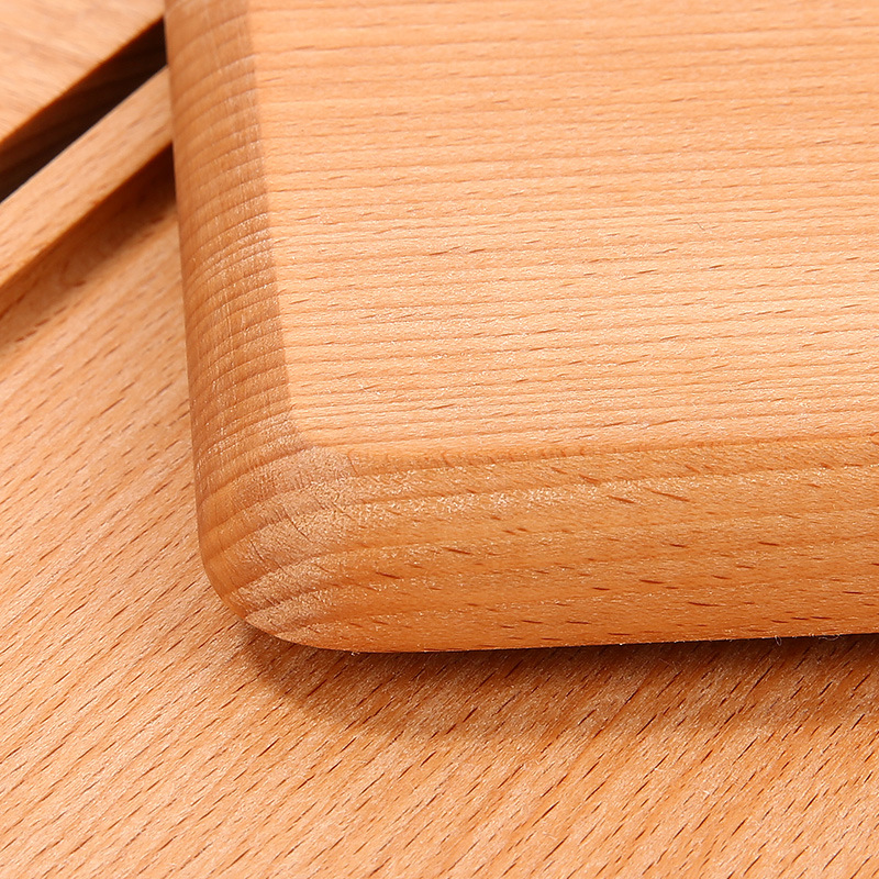 Beech Wood Wooden Tray Dinner Plate Tea Tray Household Cup Plate Steak Coffee Plate Rectangular Plate Bread Fruit Plate