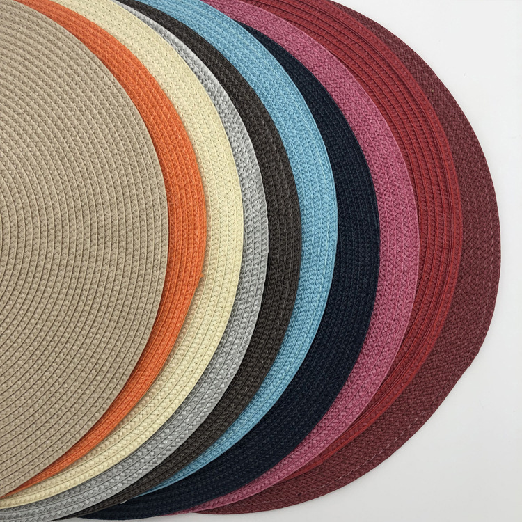 Simple Solid Color pp Woven Placemat Heat Insulation Mat Multicolor Placemat Decorative Mat Dining Table Western Placemat Children's Mat Cup Bowl Mat