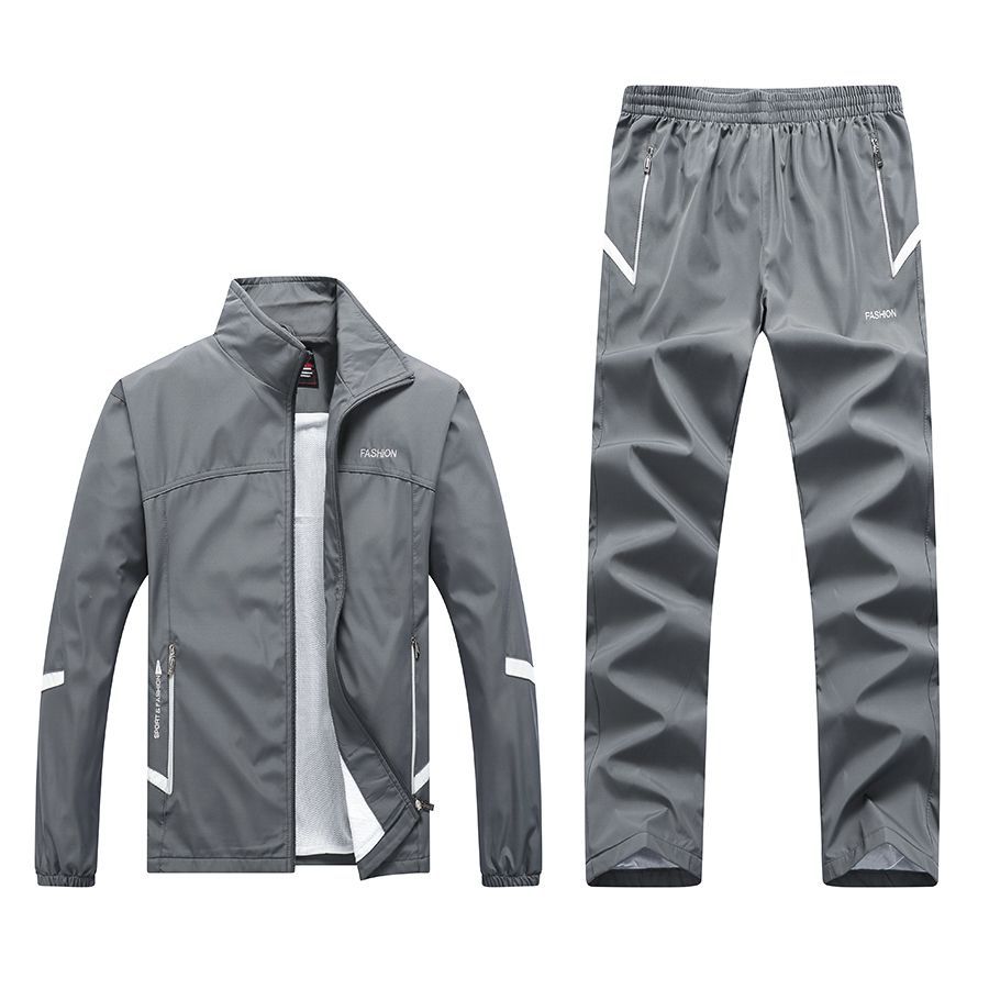 Cross-border delivery 2020 new spring and autumn long-sleeved casual sports suit men's middle-aged and elderly running sportswear dad wear